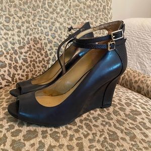 Ann taylor double strap wedge